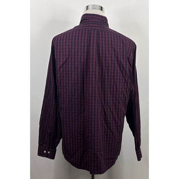 Brooks Brothers XL Regent Non Iron Shirt Red Blue Plaid Cotton Button Down - Picture 5 of 5